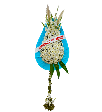 Beyaz Gerbera Çelenk Açılış Çiçeği Düğün Çelengi Nikah 